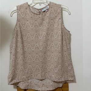 NWOT Coolibar Women's Tan Patterned Sleeveless Blouse Size L